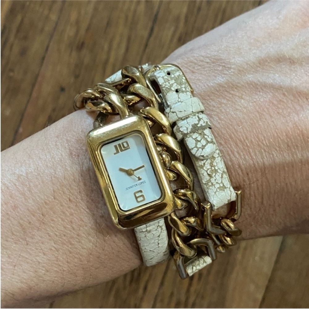 Jlo white watch chain leather multiwrap watch jlo wrap watch jlo chain watch